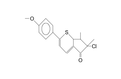 6-Chloro-2-(4-anisyl)-cis-6,7-dimethyl-5,6,7,7a-tetrahydro-cyclopenta(B)-thiopyran-5-one