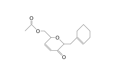 1-Cyclohexenyl-methyl C-6-O-acetyl-1,2,3,4-tetradeoxy-D-gluco-hex-3-en-2-ono-pyranoside