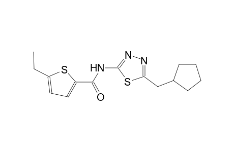 N-[5-(cyclopentylmethyl)-1,3,4-thiadiazol-2-yl]-5-ethyl-2-thiophenecarboxamide