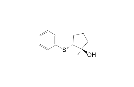 Cyclopentanol, 1-methyl-2-(phenylthio)-, trans-(.+-.)-