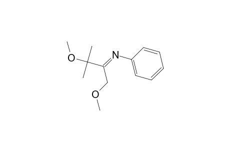 N-[(E)-2-Methoxy-1-(methoxymethyl)-2-methylpropylidene]aniline