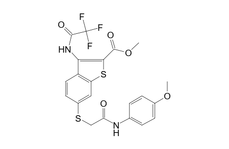 1-Benzothiophene-2-carboxylic acid, 6-[[2-[(4-methoxyphenyl)amino]-2-oxoethyl]thio]-3-[(2,2,2-trifluoroacetyl)amino]-, methyl ester
