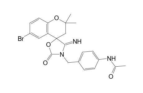 6-bromo-4'-imino-2,2-dimethyl-3'-[4-acetamidobenzyl]-2,3-dihydro-2'H-spiro[chromene-4,5'-[1,3]oxazolidin]-2'-one