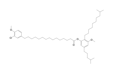 Benzenepentadecanoic acid, 3-chloro-4-methoxy-, 3-methoxy-2-(9-methyldecyl)-5-(4-methylpentyl)phenyl ester