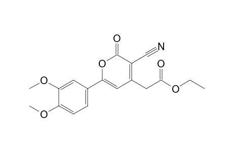 Ethyl 3-cyano-2-oxo-6-(3,4-dimethoxyphenyl)-2H-pyran-4-ylacetate