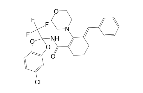 (3E)-3-benzal-N-[5-chloro-2-(trifluoromethyl)-1,3-benzodioxol-2-yl]-2-morpholino-cyclohexene-1-carboxamide