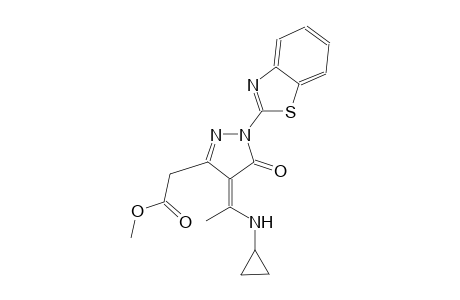 1H-pyrazole-3-acetic acid, 1-(2-benzothiazolyl)-4-[1-(cyclopropylamino)ethylidene]-4,5-dihydro-5-oxo-, methyl ester, (4Z)-
