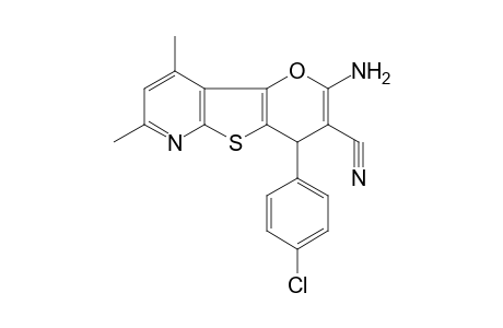 6-Amino-8-(4-chloro-phenyl)-2,4-dimethyl-8H-5-oxa-9-thia-1-aza-fluorene-7-carbonitrile