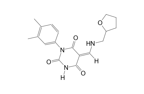 (5Z)-1-(3,4-dimethylphenyl)-5-{[(tetrahydro-2-furanylmethyl)amino]methylene}-2,4,6(1H,3H,5H)-pyrimidinetrione