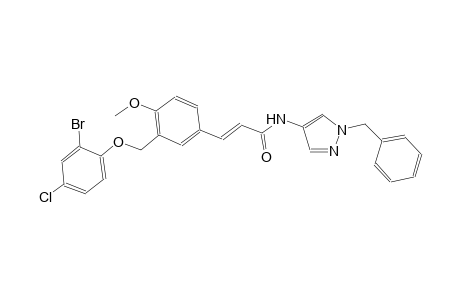 (2E)-N-(1-benzyl-1H-pyrazol-4-yl)-3-{3-[(2-bromo-4-chlorophenoxy)methyl]-4-methoxyphenyl}-2-propenamide