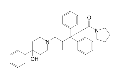 1-[3,3-diphenyl-2-methyl-4-oxo-4-(1-pyrrolidinyl)butyl]-4-phenyl-4-piperidinol