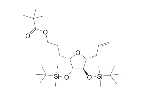 1,4-Anhydro-2,3-bis[O-(t-butyldimethylsilyl)]-5,6,7-trideoxy-1-[3'-(2",2"-dimethylpropanoyl)propyl]-D-arabino-hept-6-enitol