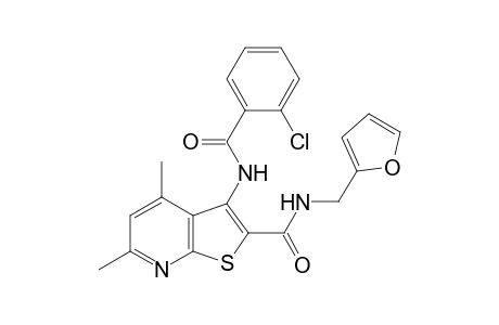 Thieno[2,3-b]pyridine-2-carboxamide, 3-[(2-chlorobenzoyl)amino]-N-(2-furanylmethyl)-4,6-dimethyl-