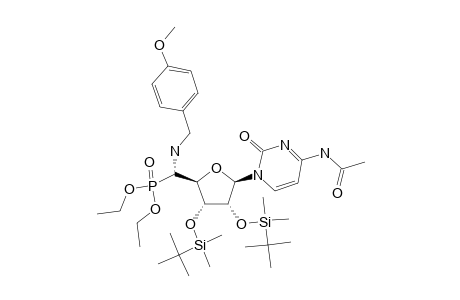 5'S-(PARA-METHOXYBENZYL)-AMINO-5'-DIETHYLPHOSPHONYL-2',3'-DI-O-TERT.-BUTYLDIMETHYLSILYL-N-(4)-ACETYL-CYTIDINE