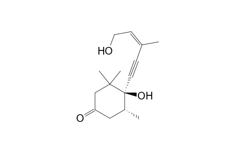 Cyclohexanone, 4-hydroxy-4-(5-hydroxy-3-methyl-3-penten-1-ynyl)-3,3,5-trimethyl-, [4S-[4.alpha.,4(Z),5.beta.]]-