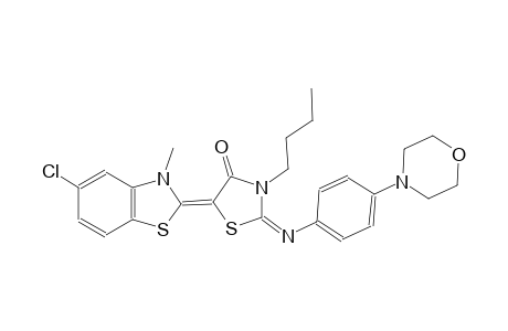(2E,5Z)-3-butyl-5-(5-chloro-3-methyl-1,3-benzothiazol-2(3H)-ylidene)-2-{[4-(4-morpholinyl)phenyl]imino}-1,3-thiazolidin-4-one