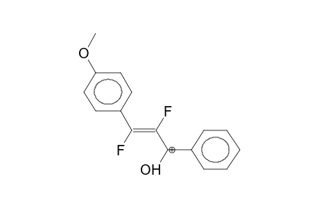TRANS-1,2-DIFLUORO-1-(4'-METHOXYPHENYL)-2-BENZOYLETHENE PROTONATED