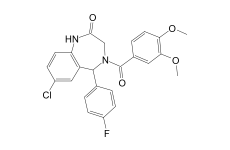 7-Chloranyl-4-(3,4-dimethoxyphenyl)carbonyl-5-(4-fluorophenyl)-3,5-dihydro-1H-1,4-benzodiazepin-2-one