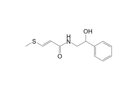 (E)-3-methylsulfanyl-N-(2-oxidanyl-2-phenyl-ethyl)prop-2-enamide