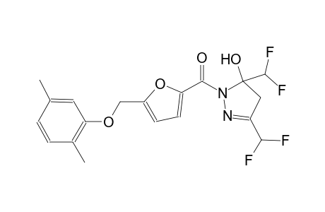 3,5-bis(difluoromethyl)-1-{5-[(2,5-dimethylphenoxy)methyl]-2-furoyl}-4,5-dihydro-1H-pyrazol-5-ol