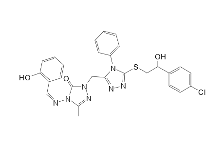 2-[(5-{[2-(4-Chlorophenyl)-2-hydroxyethyl]thio}-4-phenyl-4H-1,2,4-triazol-3-yl)methyl]-4-{[(1Z)-(2-hydroxyphenyl)methylene]amino}-5-methyl-2,4-dihydro-3H-1,2,4-triazol-3-one