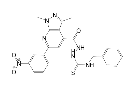 N-benzyl-2-{[1,3-dimethyl-6-(3-nitrophenyl)-1H-pyrazolo[3,4-b]pyridin-4-yl]carbonyl}hydrazinecarbothioamide