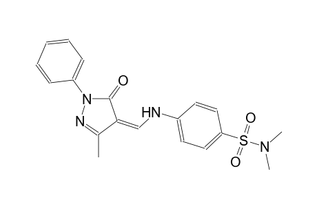 N,N-dimethyl-4-{[(Z)-(3-methyl-5-oxo-1-phenyl-1,5-dihydro-4H-pyrazol-4-ylidene)methyl]amino}benzenesulfonamide