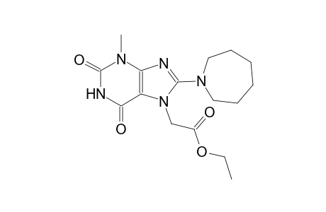 1H-purine-7-acetic acid, 8-(hexahydro-1H-azepin-1-yl)-2,3,6,7-tetrahydro-3-methyl-2,6-dioxo-, ethyl ester