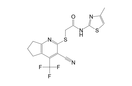 2-{[3-cyano-4-(trifluoromethyl)-6,7-dihydro-5H-cyclopenta[b]pyridin-2-yl]sulfanyl}-N-(4-methyl-1,3-thiazol-2-yl)acetamide