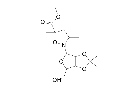 1-Deoxyribofuranose, 2,3-O-isopropylidene-1-(3,5-dimethyl-5-methoxycarbonylisoxazolidin-2-yl)-