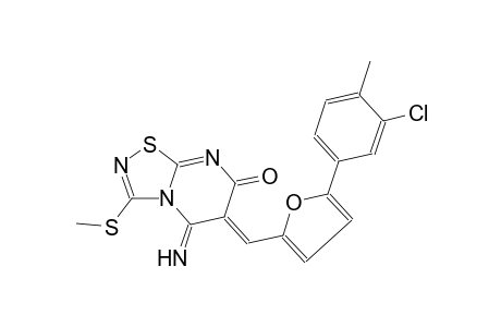 (6Z)-6-{[5-(3-chloro-4-methylphenyl)-2-furyl]methylene}-5-imino-3-(methylsulfanyl)-5,6-dihydro-7H-[1,2,4]thiadiazolo[4,5-a]pyrimidin-7-one