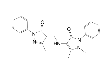 1,5-dimethyl-4-{[(E)-(3-methyl-5-oxo-1-phenyl-1,5-dihydro-4H-pyrazol-4-ylidene)methyl]amino}-2-phenyl-1,2-dihydro-3H-pyrazol-3-one
