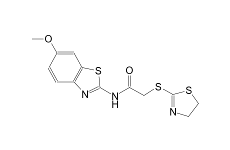 2-(4,5-dihydro-1,3-thiazol-2-ylsulfanyl)-N-(6-methoxy-1,3-benzothiazol-2-yl)acetamide