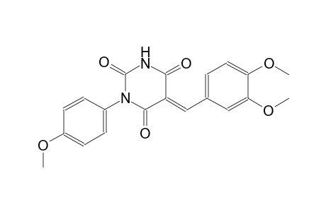 2,4,6(1H,3H,5H)-pyrimidinetrione, 5-[(3,4-dimethoxyphenyl)methylene]-1-(4-methoxyphenyl)-, (5E)-