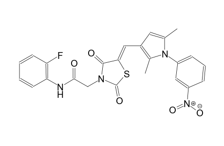 2-((5Z)-5-{[2,5-dimethyl-1-(3-nitrophenyl)-1H-pyrrol-3-yl]methylene}-2,4-dioxo-1,3-thiazolidin-3-yl)-N-(2-fluorophenyl)acetamide