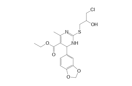 Ethyl 6-(benzo[d][1,3]dioxol-5-yl)-2-(3-chloro-2-hydroxypropylthio)-4-methyl-1,6-dihydropyrimidine-5-carboxylate