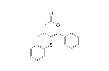 Benzenemethanol, .alpha.-[1-(phenylthio)propylidene]-, acetate, (E)-