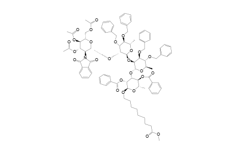 8-METHOXYCARBONYL-OCTYL-O-(3,4,6-TRI-O-ACETYL-2-DEOXY-2-PHTHALIMIDO-BETA-D-GLUCOPYRANOSYL)-(1->2)-O-(3,4-DI-O-BENZYL-ALPHA-L-RHAMNOPYRANOSYL)-(1->2)-O-(3,4-DI-