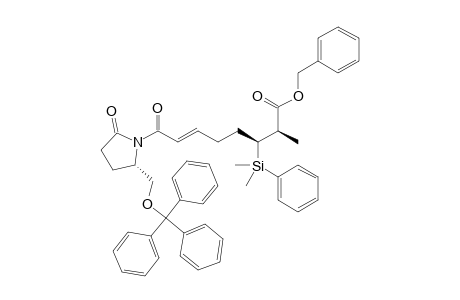 (E,2R,3S)-3-[dimethyl(phenyl)silyl]-2-methyl-8-oxo-8-[(5S)-2-oxo-5-[(triphenylmethyl)oxymethyl]-1-pyrrolidinyl]-6-octenoic acid (phenylmethyl) ester