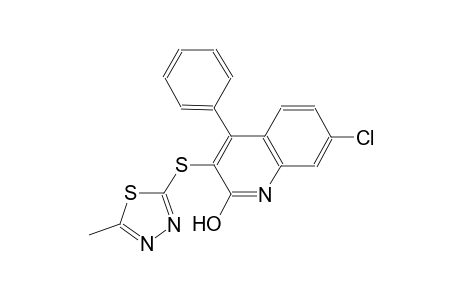 7-chloro-3-[(5-methyl-1,3,4-thiadiazol-2-yl)sulfanyl]-4-phenyl-2-quinolinol