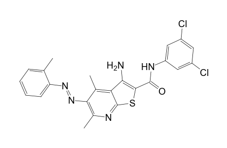 3-Amino-4,6-dimethyl-5-O-tolylazo-thieno[2,3-b]pyridine-2-carboxylic acid (3,5-dichloro-phenyl)-amide