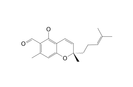 BLANDACHROMENE-II;(2S)-(4-METHYL-3-PENTENYL)-5-HYDROXY-6-FORMYL-2,7-DIMETHYL-2H-CHROMENE