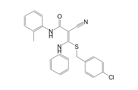 2-propenamide, 3-[[(4-chlorophenyl)methyl]thio]-2-cyano-N-(2-methylphenyl)-3-(phenylamino)-, (2E)-