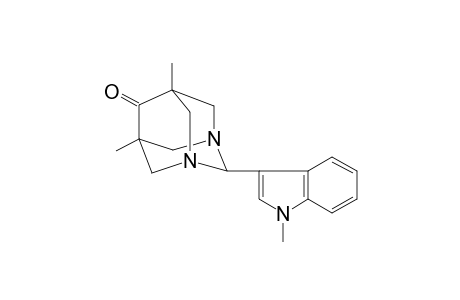 5,7-Dimethyl-2-(1-methyl-1H-indol-3-yl)-1,3-diaza-tricyclo[3.3.1.1(3,7)]decan-6-one