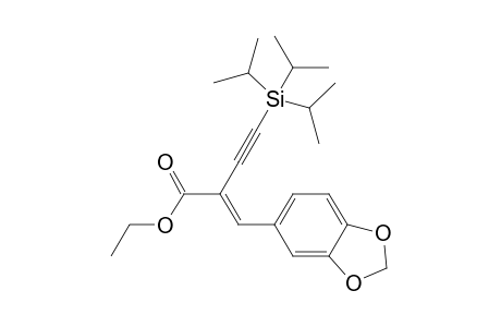 (E)-Ethyl 2-(benzo[d][1,3]dioxol-5-ylmethylene)-4-(triisopropylsilyl)but-3-ynoate