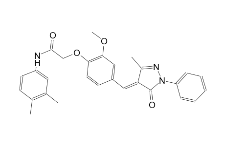 N-(3,4-dimethylphenyl)-2-{2-methoxy-4-[(E)-(3-methyl-5-oxo-1-phenyl-1,5-dihydro-4H-pyrazol-4-ylidene)methyl]phenoxy}acetamide