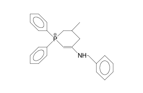 5-Benzylamino-3-methyl-1,1-diphenyl-1,2,3,4-tetrahydro-phosphorinium cation