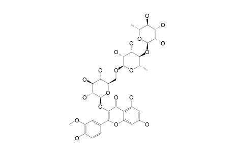 ISORHAMNETIN-3-O-[ALPHA-L-RHAMNOPYRANOSYL-(1->4)-ALPHA-L-RHAMNOPYRANOSYL-(1->6)-BETA-GLUCOPYRANOSIDE]