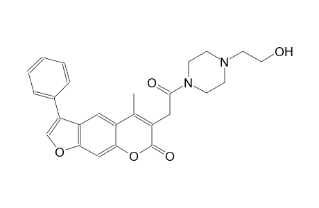 7H-furo[3,2-g][1]benzopyran-7-one, 6-[2-[4-(2-hydroxyethyl)-1-piperazinyl]-2-oxoethyl]-5-methyl-3-phenyl-
