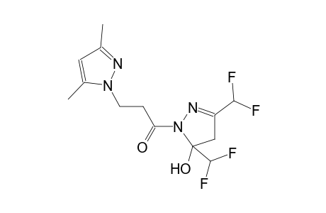 3,5-bis(difluoromethyl)-1-[3-(3,5-dimethyl-1H-pyrazol-1-yl)propanoyl]-4,5-dihydro-1H-pyrazol-5-ol